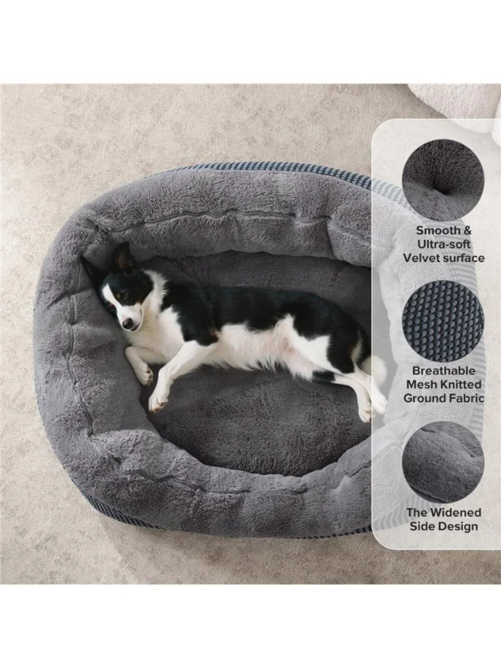 Small Dog Beds Washable Puppy Bed for Cat Beds for Indoor Cats Gray 20
